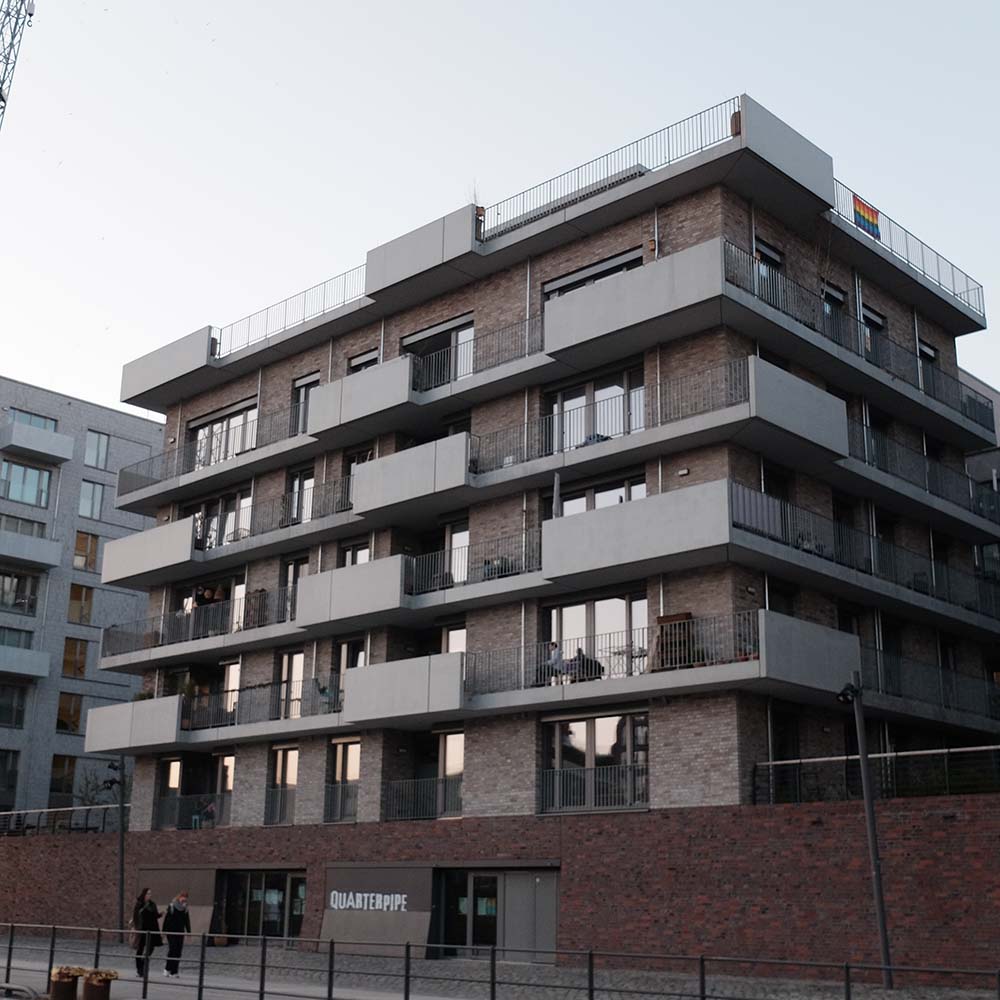 Ansicht des Wohnprojekts Amigo* in der Hafencity Hamburg
