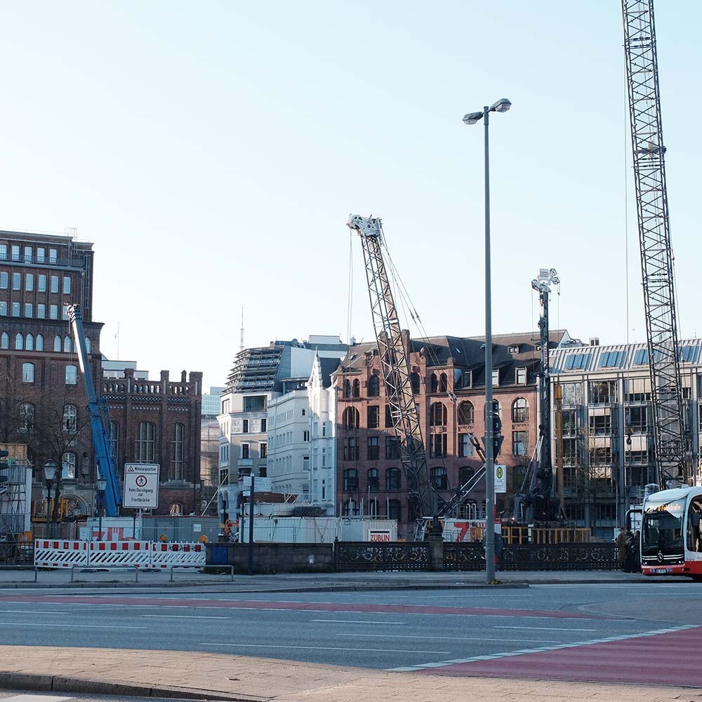 Ansicht der Leerfläche Commerzbank-Zentrale in Hamburg.