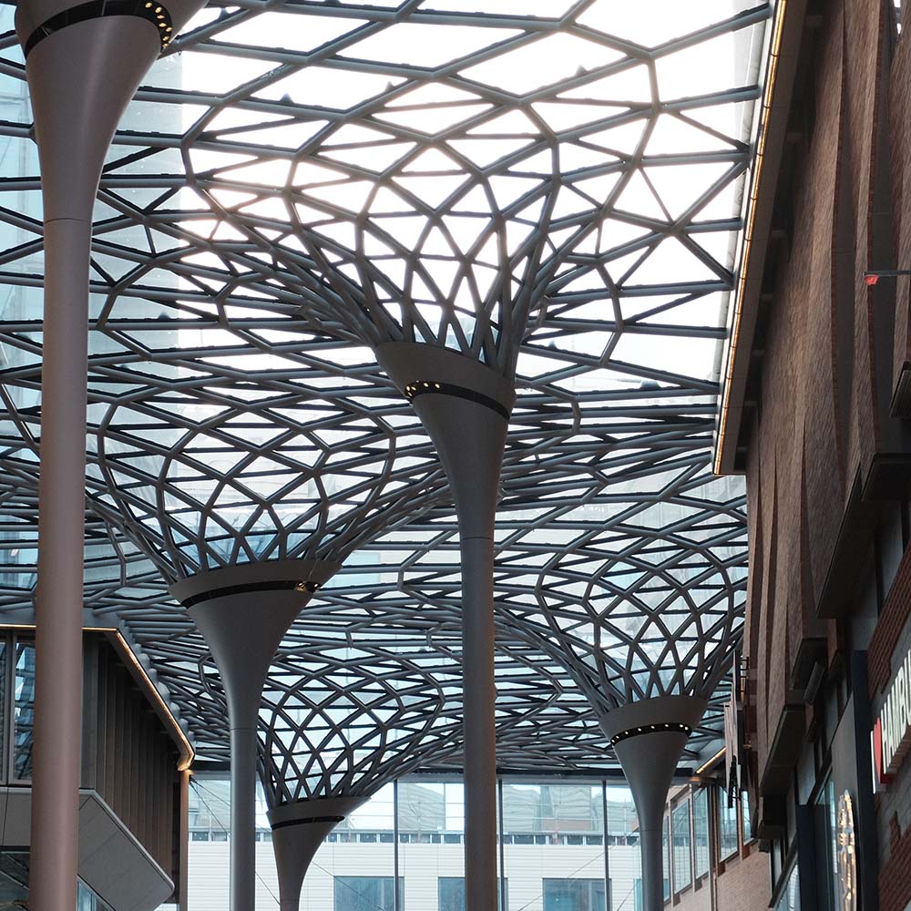 Ansicht des Westfield Hamburg-Überseequartier Hamburg aus anderer Perspektive